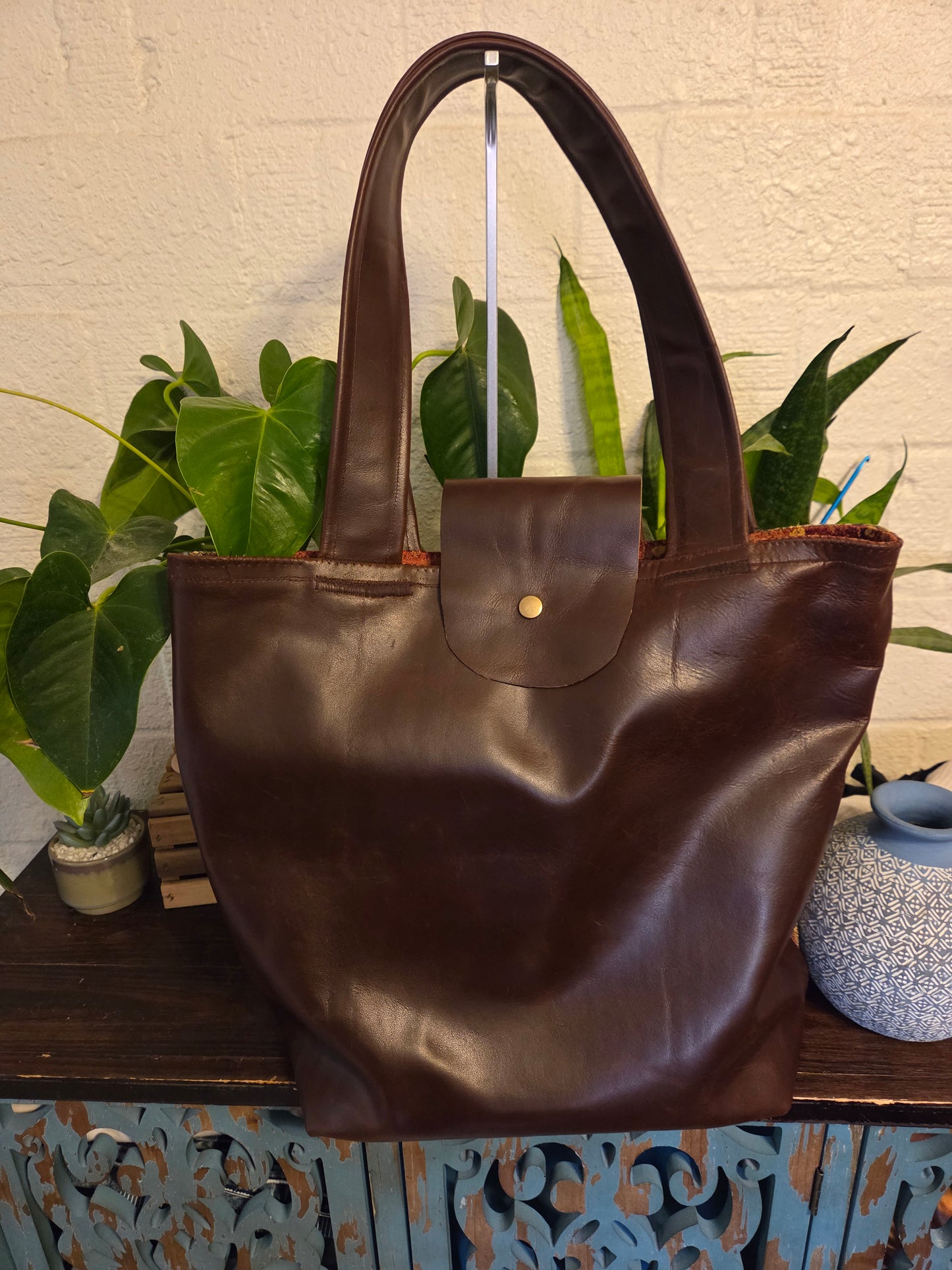 Tote oversized leather